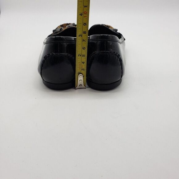 Stuart Weitzman Shoes Womens Size 8 Black Leopard Tassel Loafers Made in Spain - Picture 5 of 12